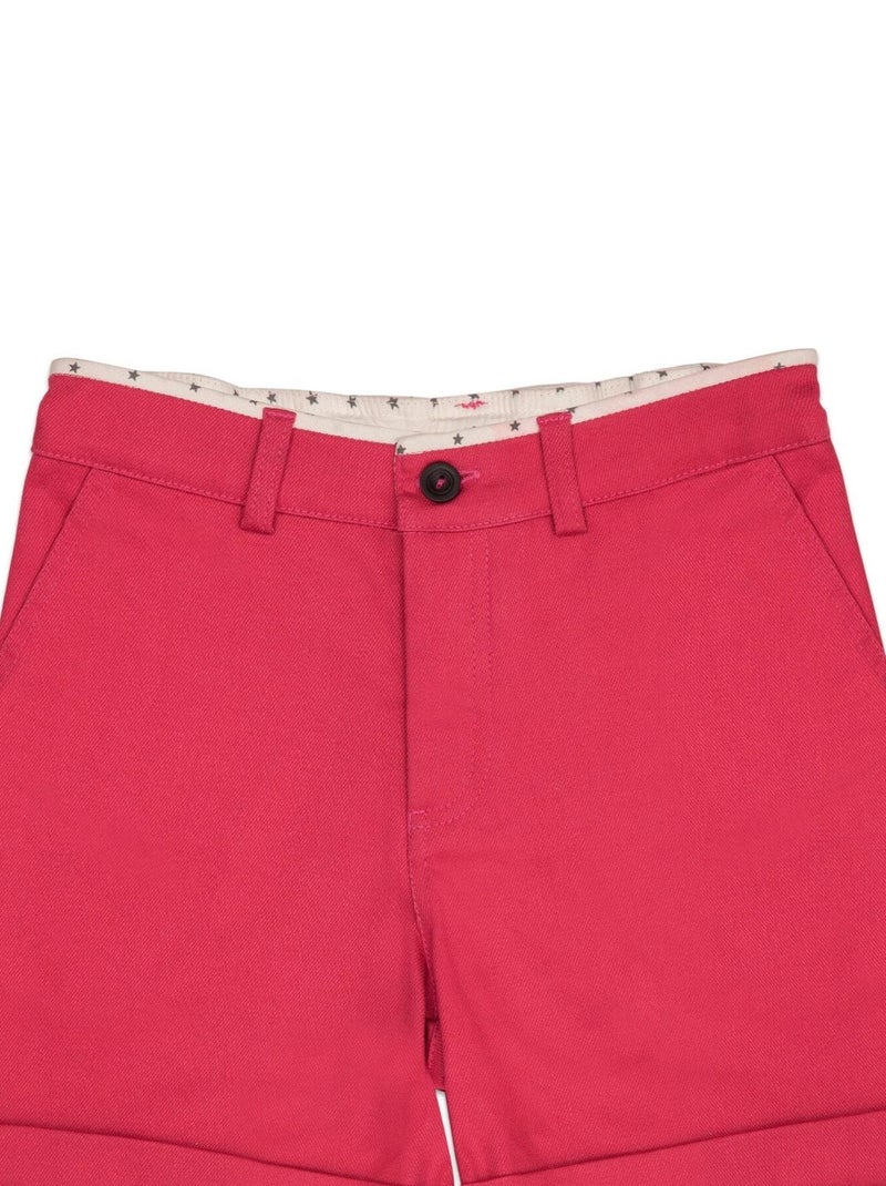 Short Bermuda Garçon  Coton Rouge  ARTHUR - 'LA FAUTE A VOLTAIRE' Rose rouge - Kiabi