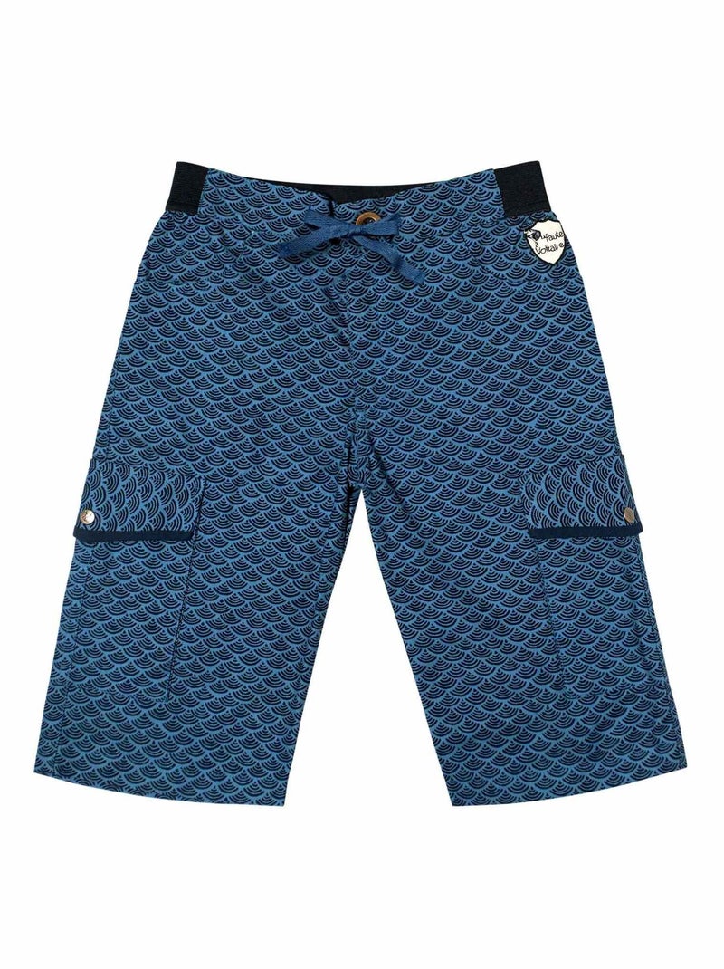 Short Bermuda  Imprimé Écailles    ARCACHON - 'LA FAUTE A VOLTAIRE' Bleu - Kiabi