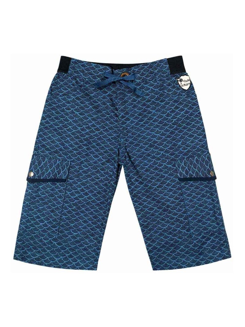 short bermuda  imprimé écailles bleu marine  ARCACHON - 'LA FAUTE A VOLTAIRE' Bleu - Kiabi