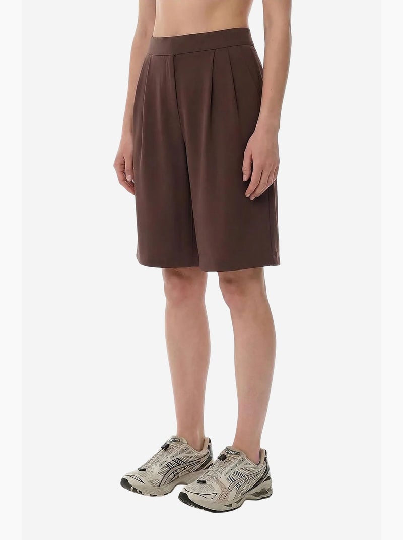 Short bermuda taille haute penti Marron chocolat - Kiabi