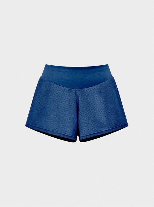 Short bleu avec des shorts à l'intérieur - Kiabi Short bleu avec des shorts à l'intérieur - Kiabi