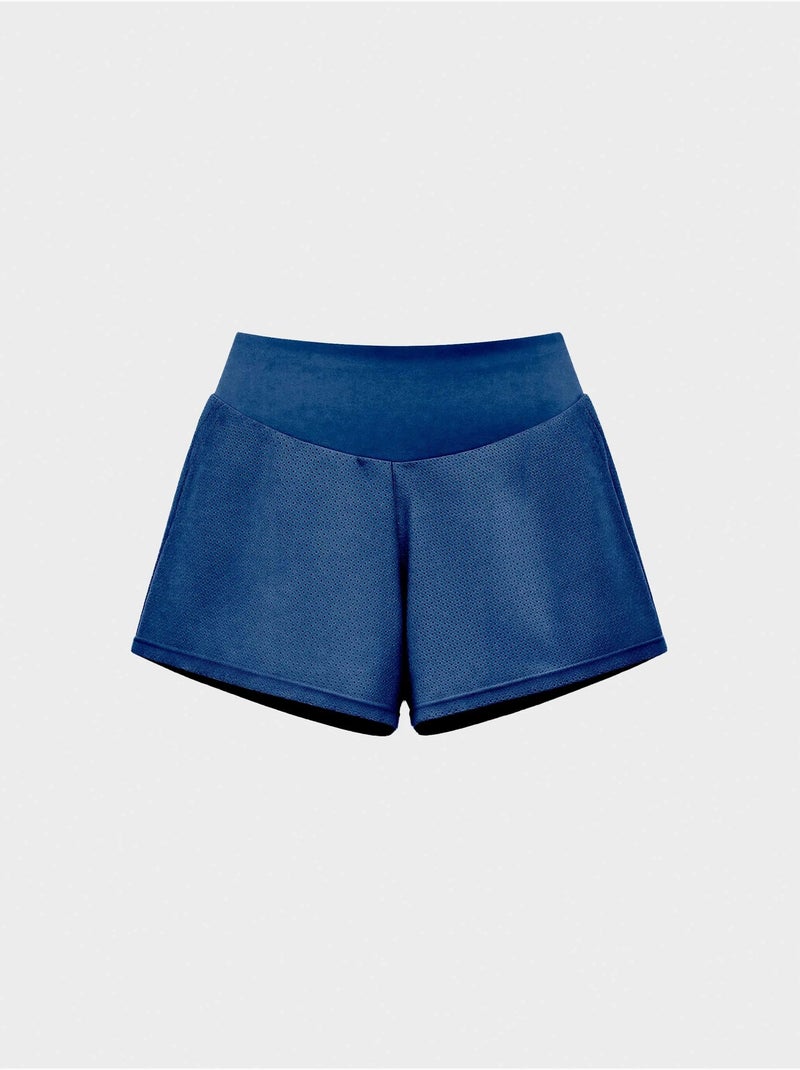Short bleu avec des shorts à l'intérieur Bleu marine - Kiabi
