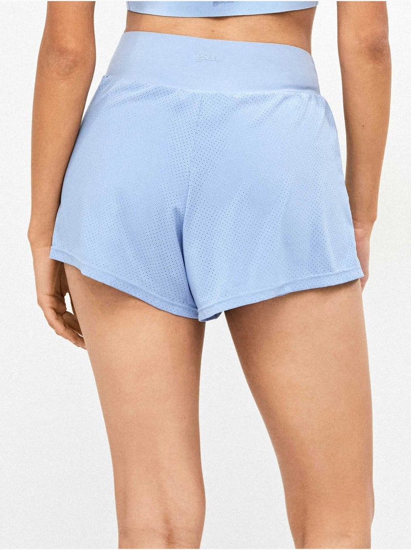 Short bleu avec des shorts à l'intérieur Bleu - Kiabi