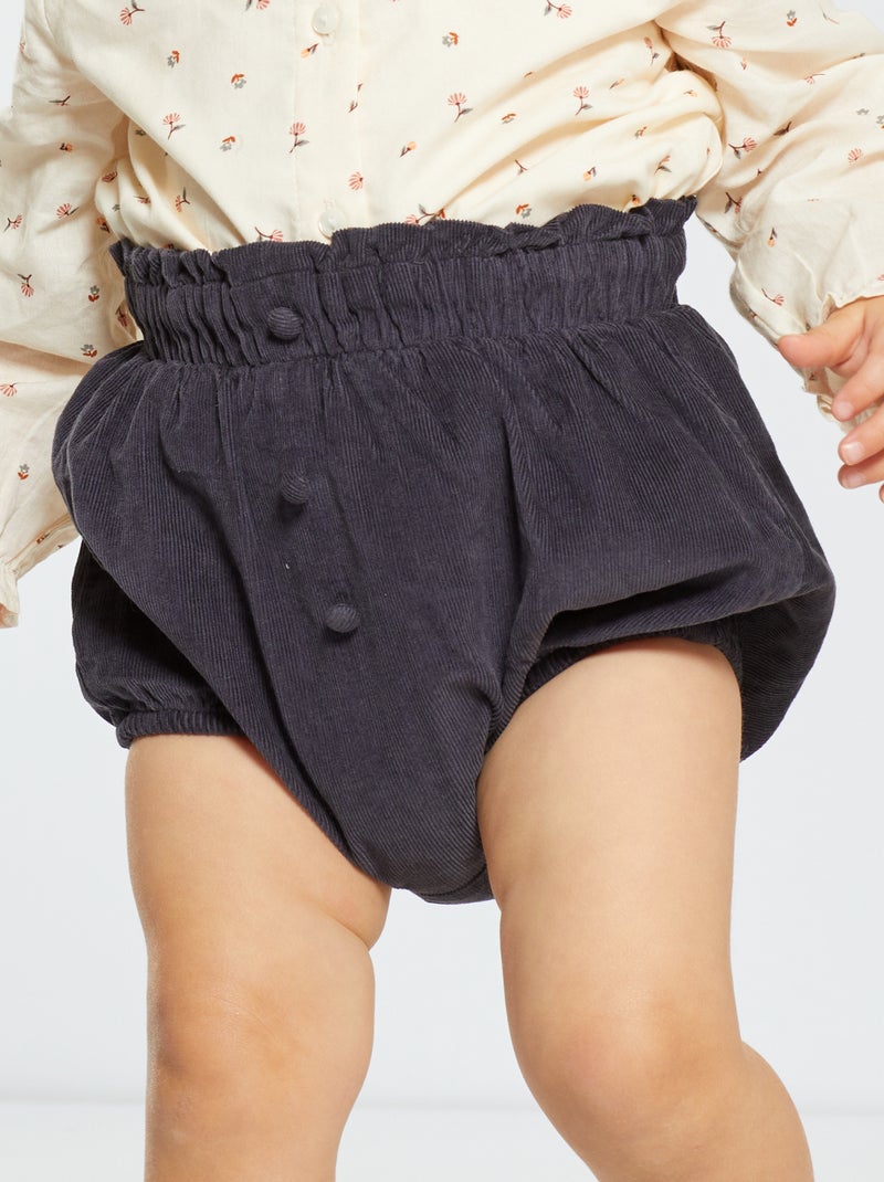 Short bloomer en velours gris anthracite - Kiabi