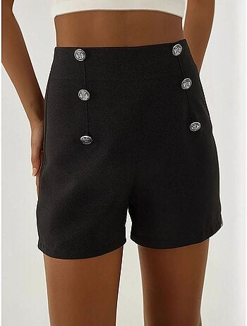 Short boutonné taille haute