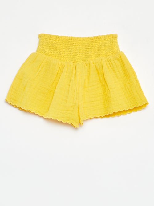 Short brodé en gaze de coton - Kiabi