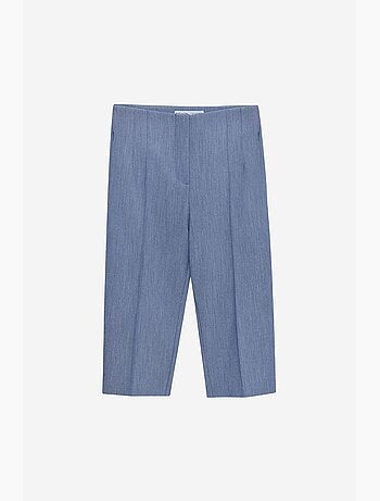 Short capri droit taille haute avec fente dilvin