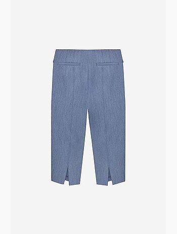 Short capri droit taille haute avec fente dilvin