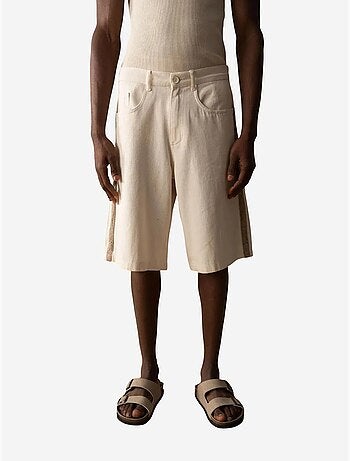 Short capri en gabardine taille mi-haute pour homme giesto avec poches
