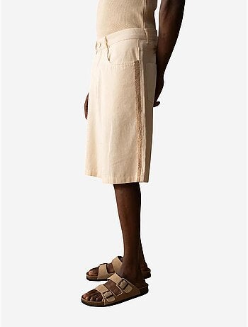 Short capri en gabardine taille mi-haute pour homme giesto avec poches
