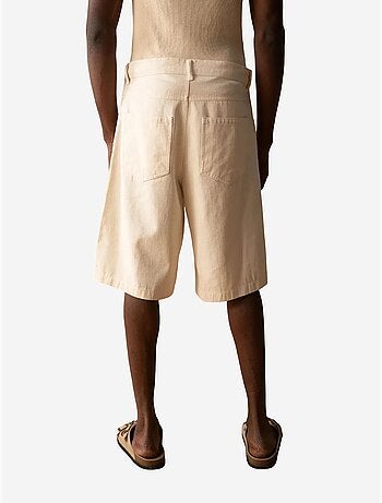 Short capri en gabardine taille mi-haute pour homme giesto avec poches
