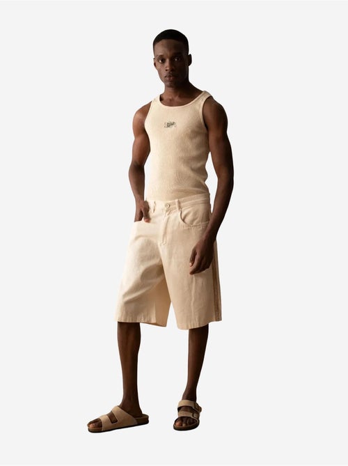 Short capri en gabardine taille mi-haute pour homme giesto avec poches - Kiabi Short capri en gabardine taille mi-haute pour homme giesto avec poches - Kiabi