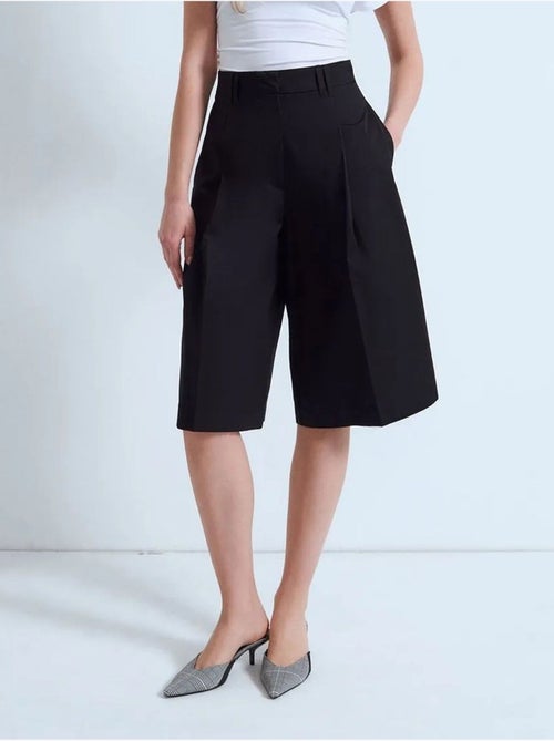 Short capri en popeline de coton à taille haute dilvin - Kiabi Short capri en popeline de coton à taille haute dilvin - Kiabi
