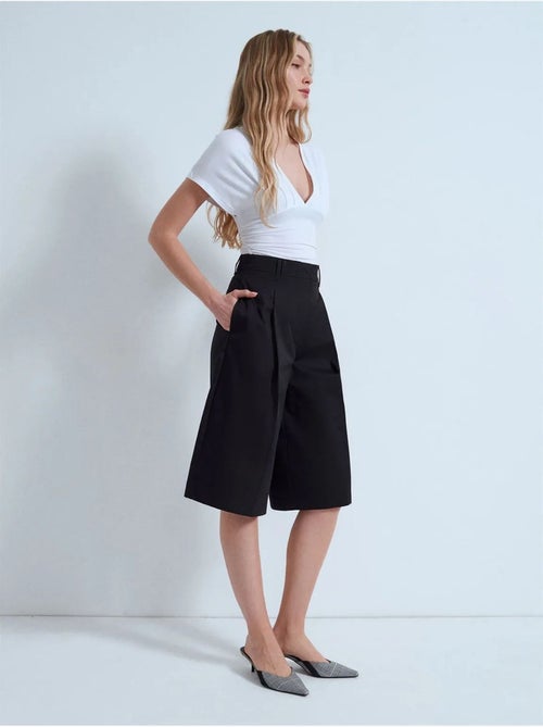 Short capri en popeline de coton à taille haute dilvin - Kiabi Short capri en popeline de coton à taille haute dilvin - Kiabi