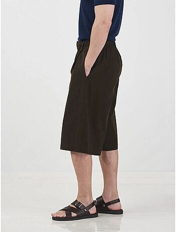 Short capri giesto mi-haut à jambes larges et cordon de serrage à la taille