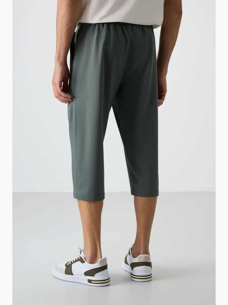 Short capri homme à taille mi-haute et jambe large tommy Gris foncé - Kiabi