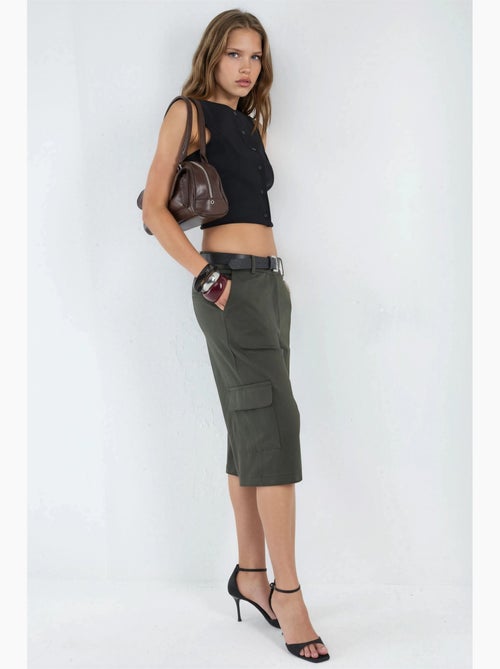 Short capri oversize taille basse hiccup - Kiabi Short capri oversize taille basse hiccup - Kiabi