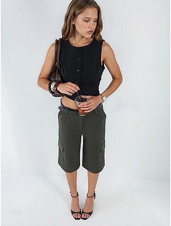 Short capri oversize taille basse
