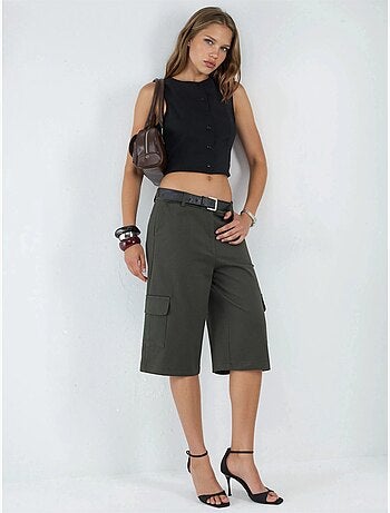 Short capri oversize taille basse