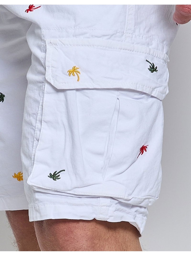 Short Cargo à motifs Kebello Blanc - Kiabi
