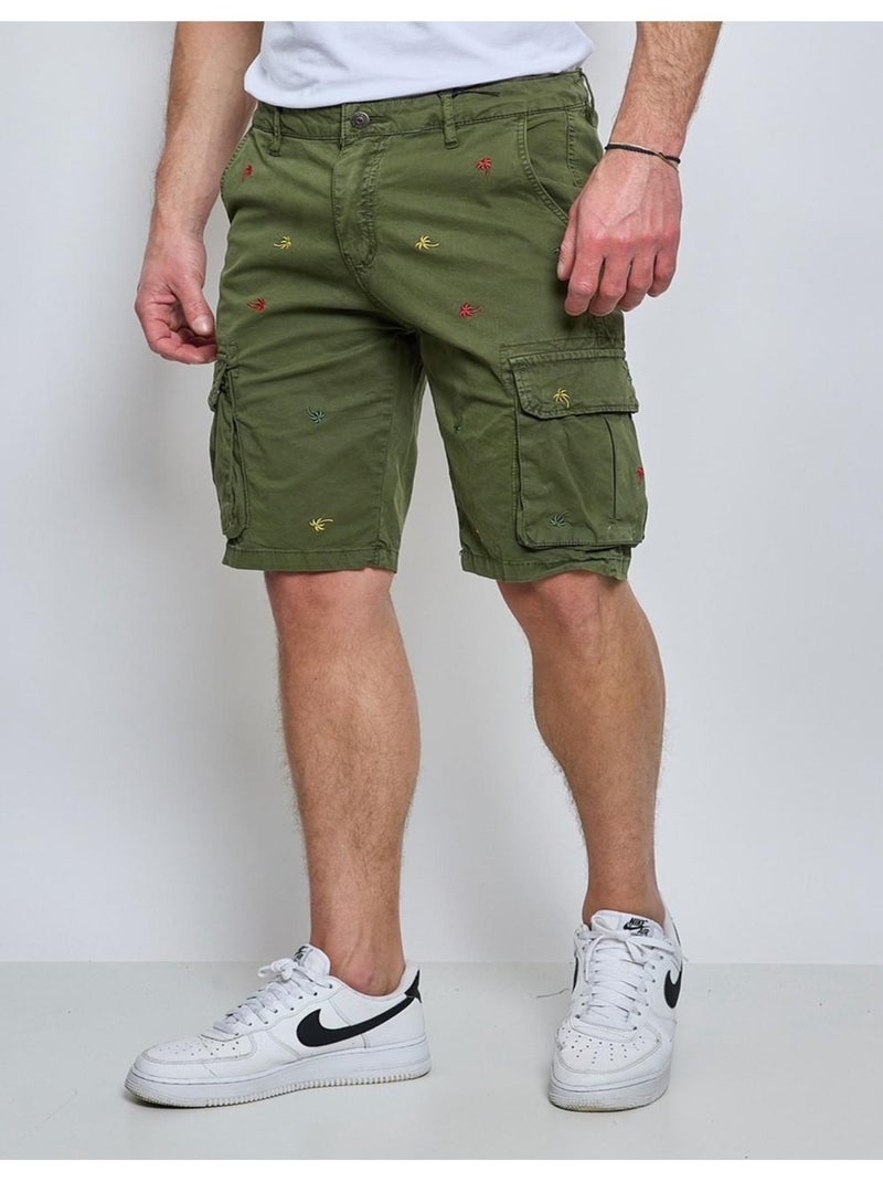 Short Cargo à motifs Kebello Vert - Kiabi