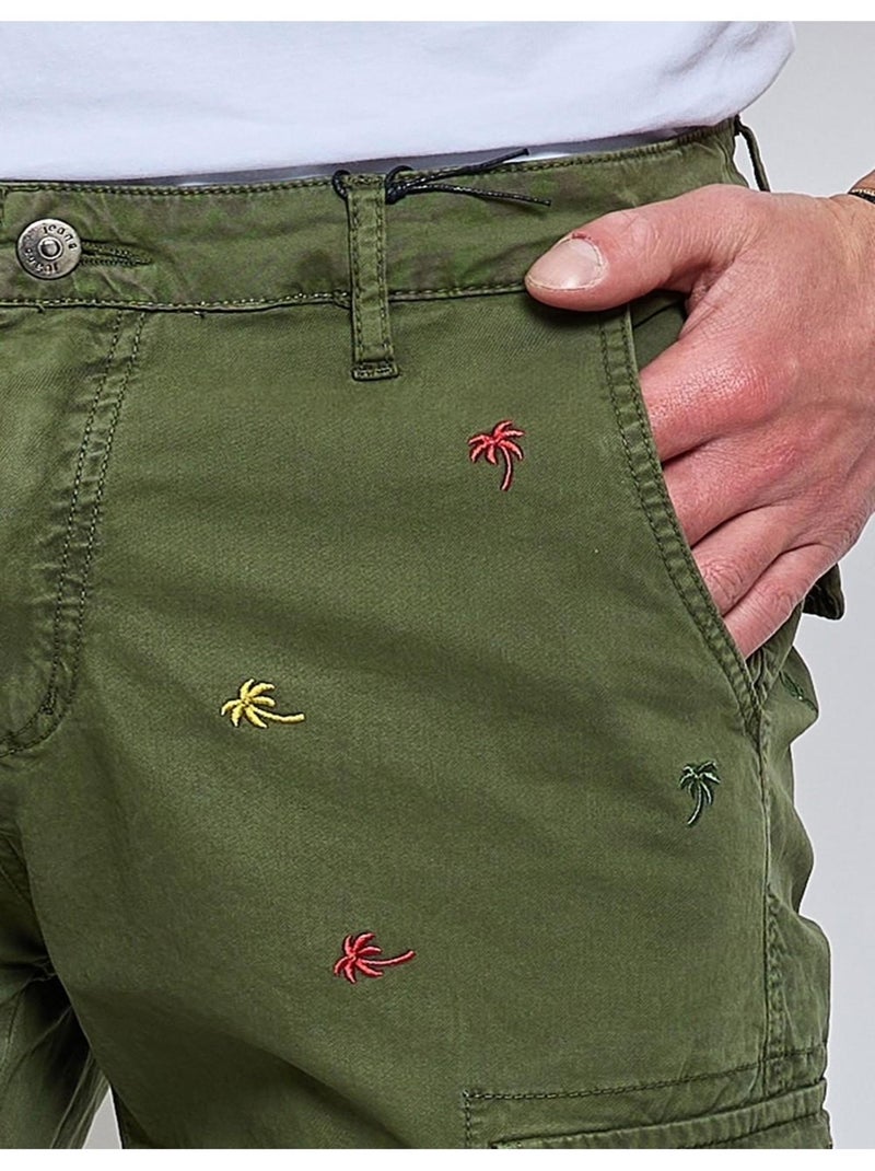 Short Cargo à motifs Kebello Vert - Kiabi