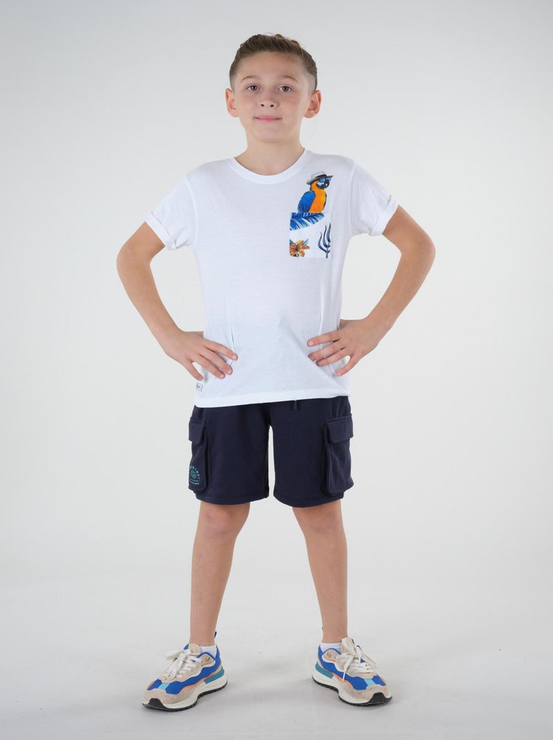 Short cargo avec lacets 'Deeluxe' Bleu marine - Kiabi