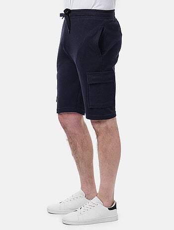 Short cargo en maille piquée uni