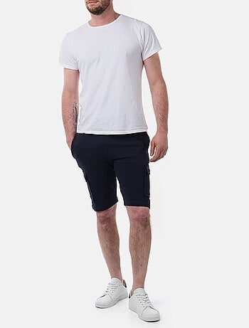 Short cargo en maille piquée uni
