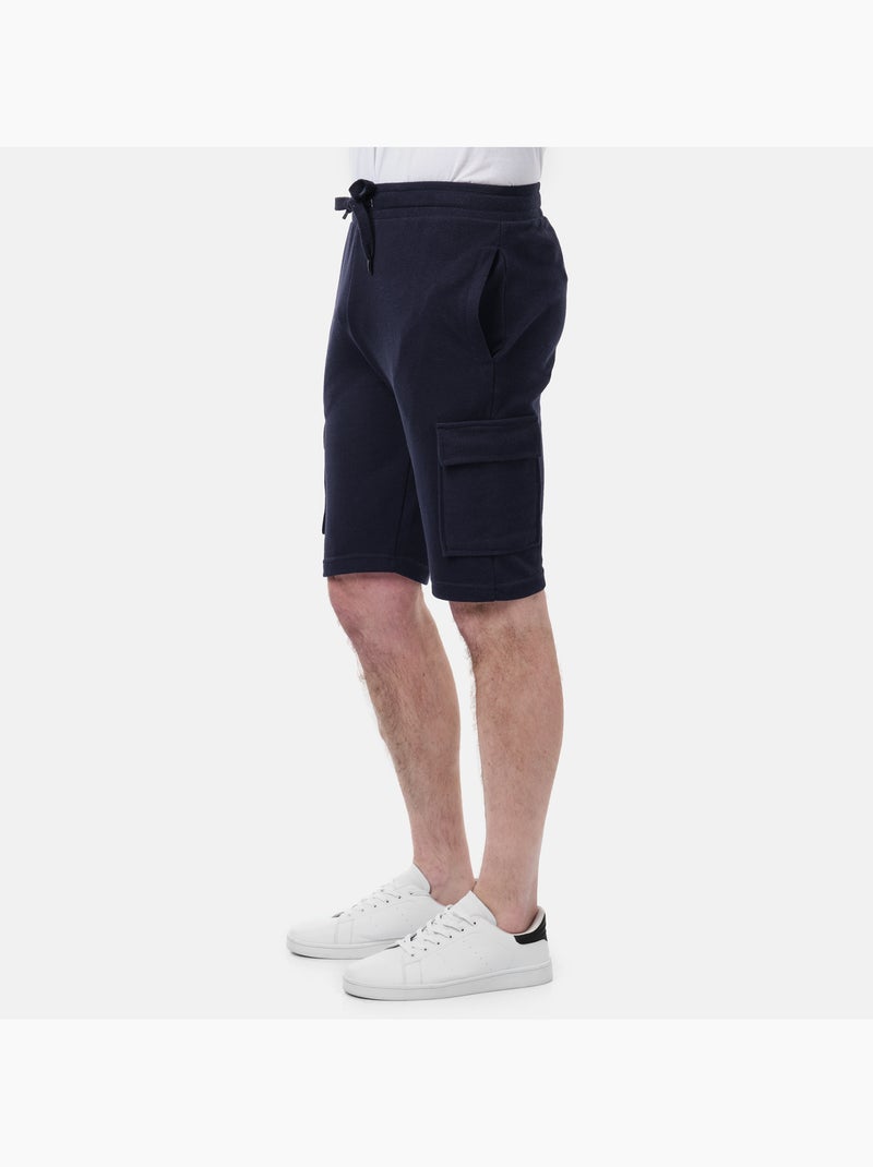 Short cargo en maille piquée uni Bleu marine - Kiabi