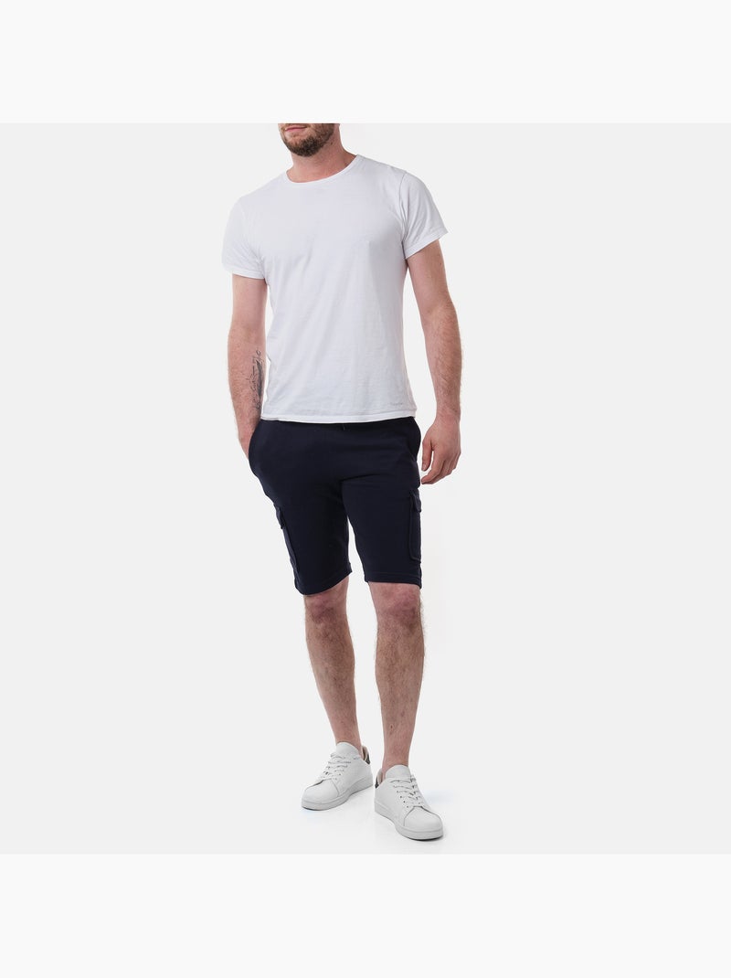 Short cargo en maille piquée uni Bleu marine - Kiabi
