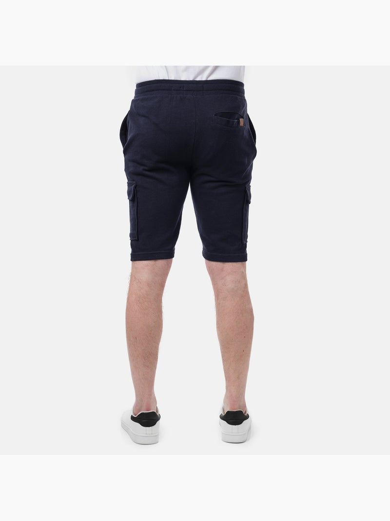 Short cargo en maille piquée uni Bleu marine - Kiabi