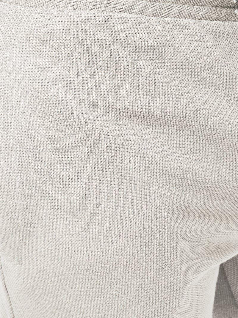 Short cargo en maille piquée uni Ecru - Kiabi