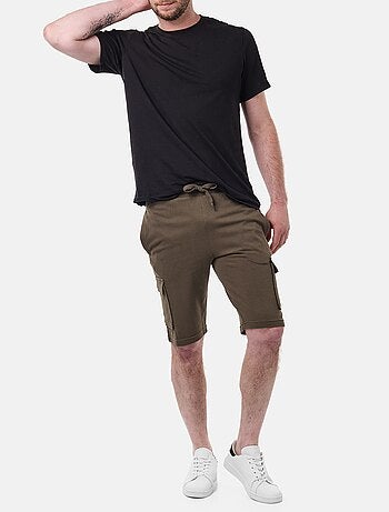 Short cargo en maille piquée uni