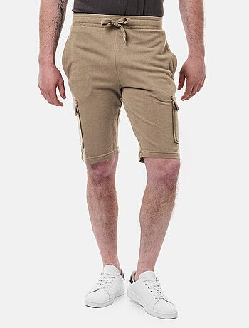 Short cargo en maille piquée uni