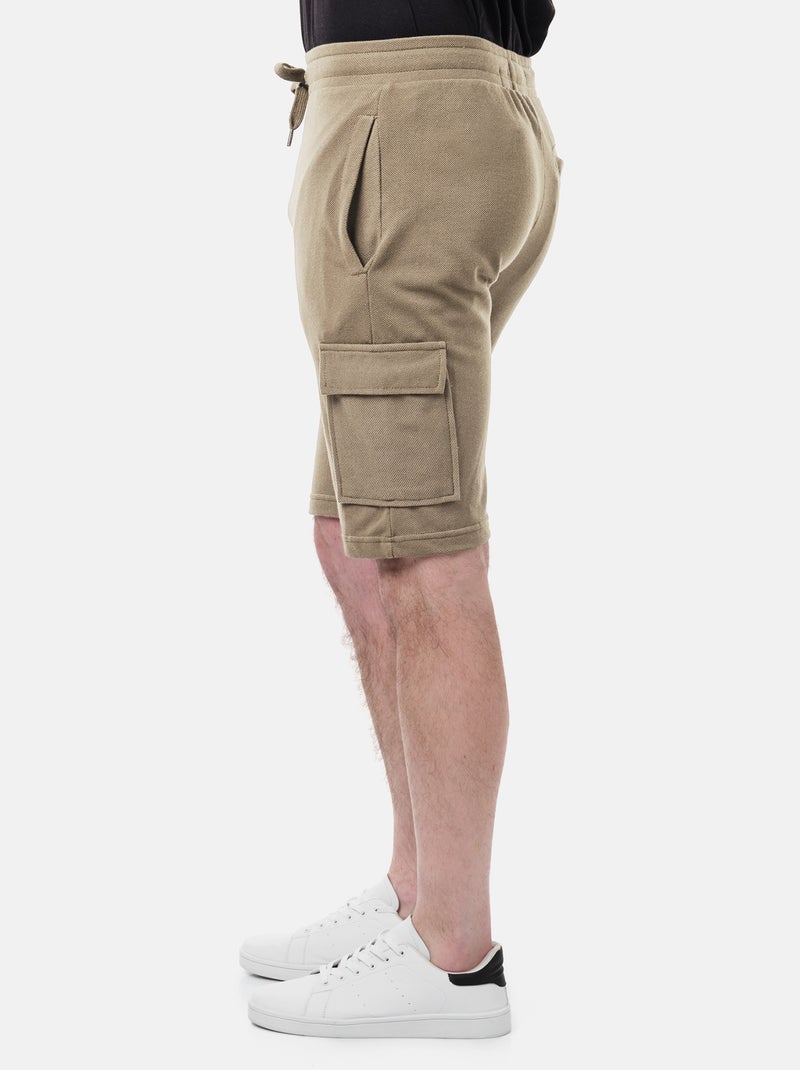 Short cargo en maille piquée uni Marron - Kiabi