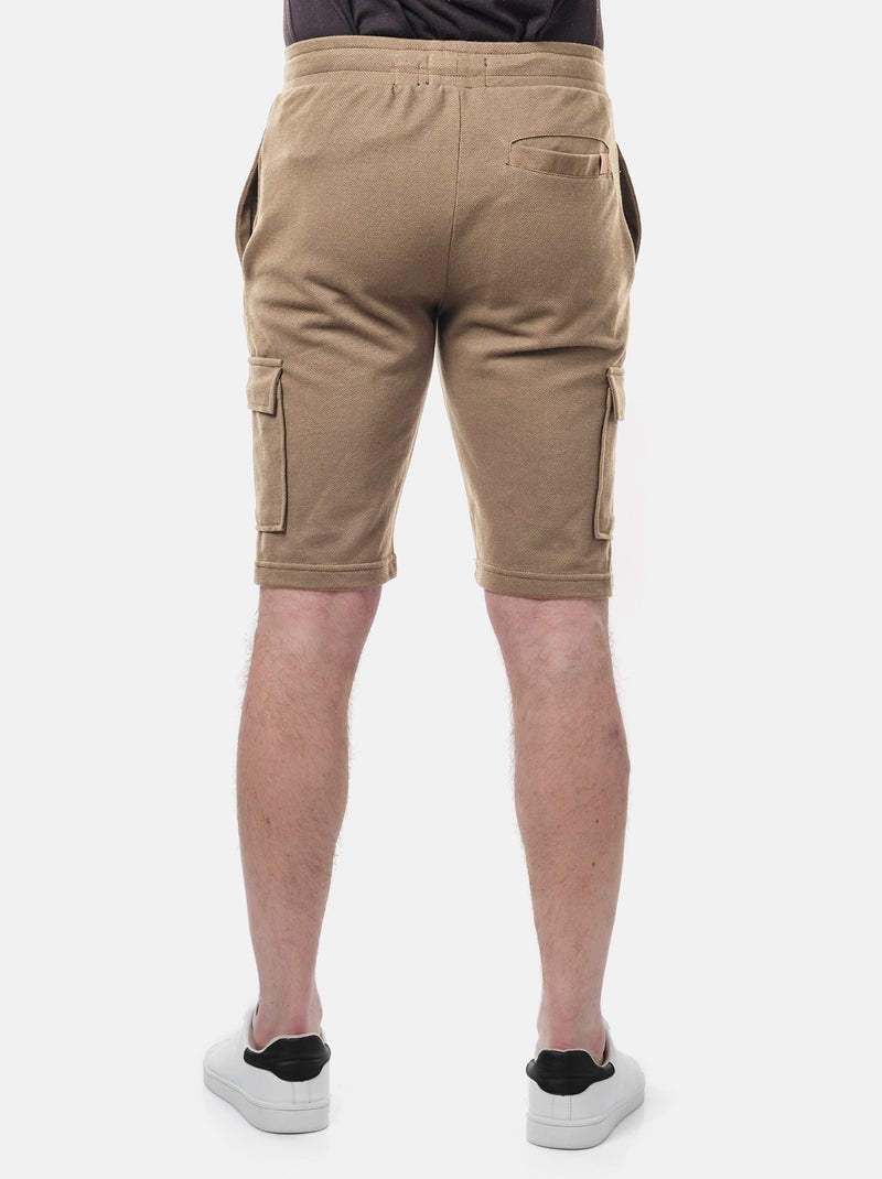 Short cargo en maille piquée uni Marron - Kiabi