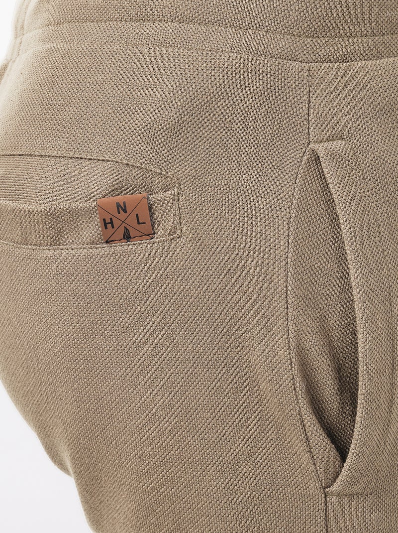 Short cargo en maille piquée uni Marron - Kiabi