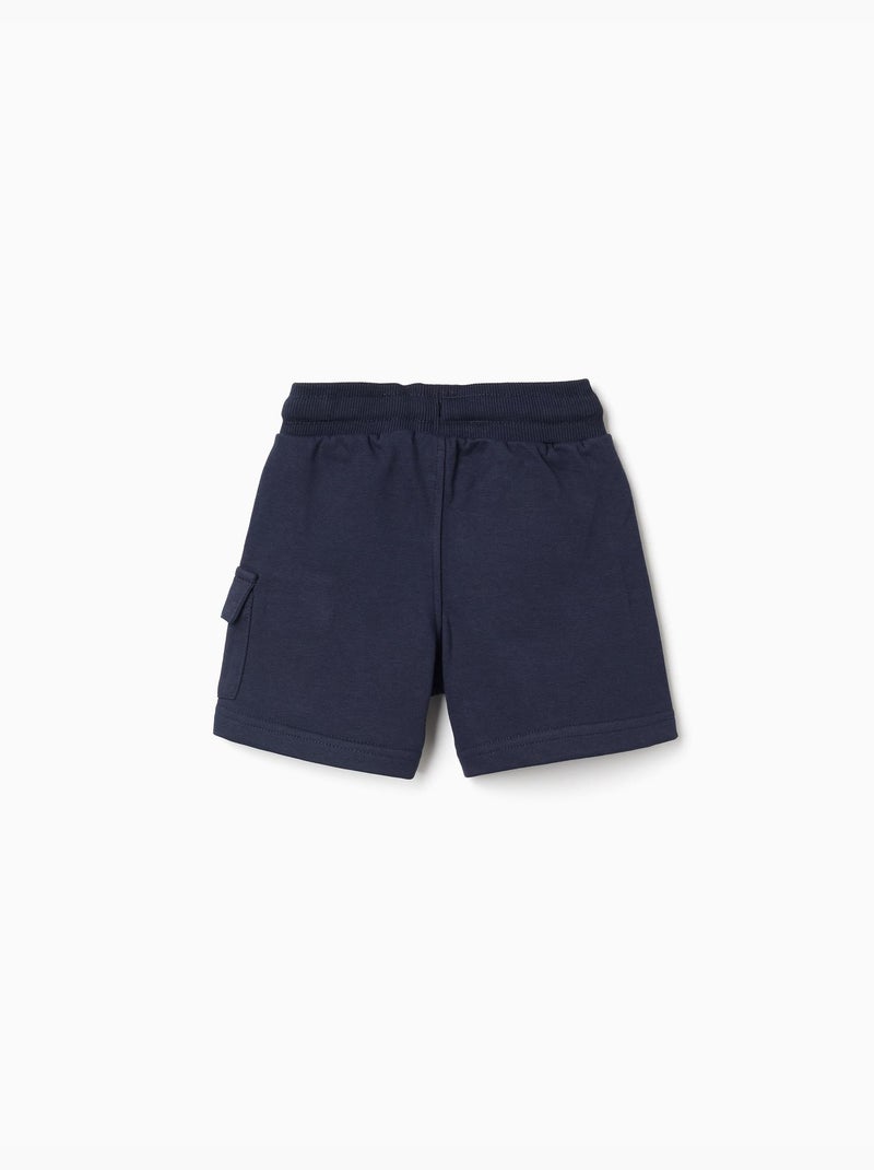 Short cargo en molleton avec cordon de serrage Bleu foncé - Kiabi