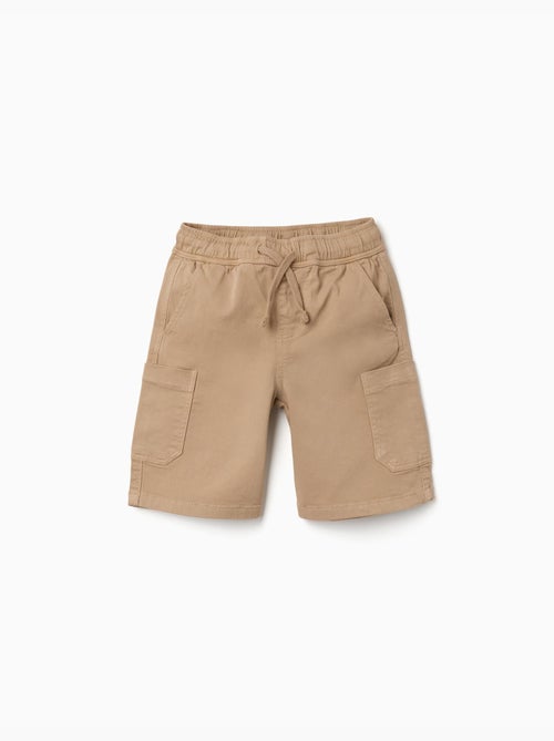Short cargo en sergé avec cordon de serrage - Kiabi
