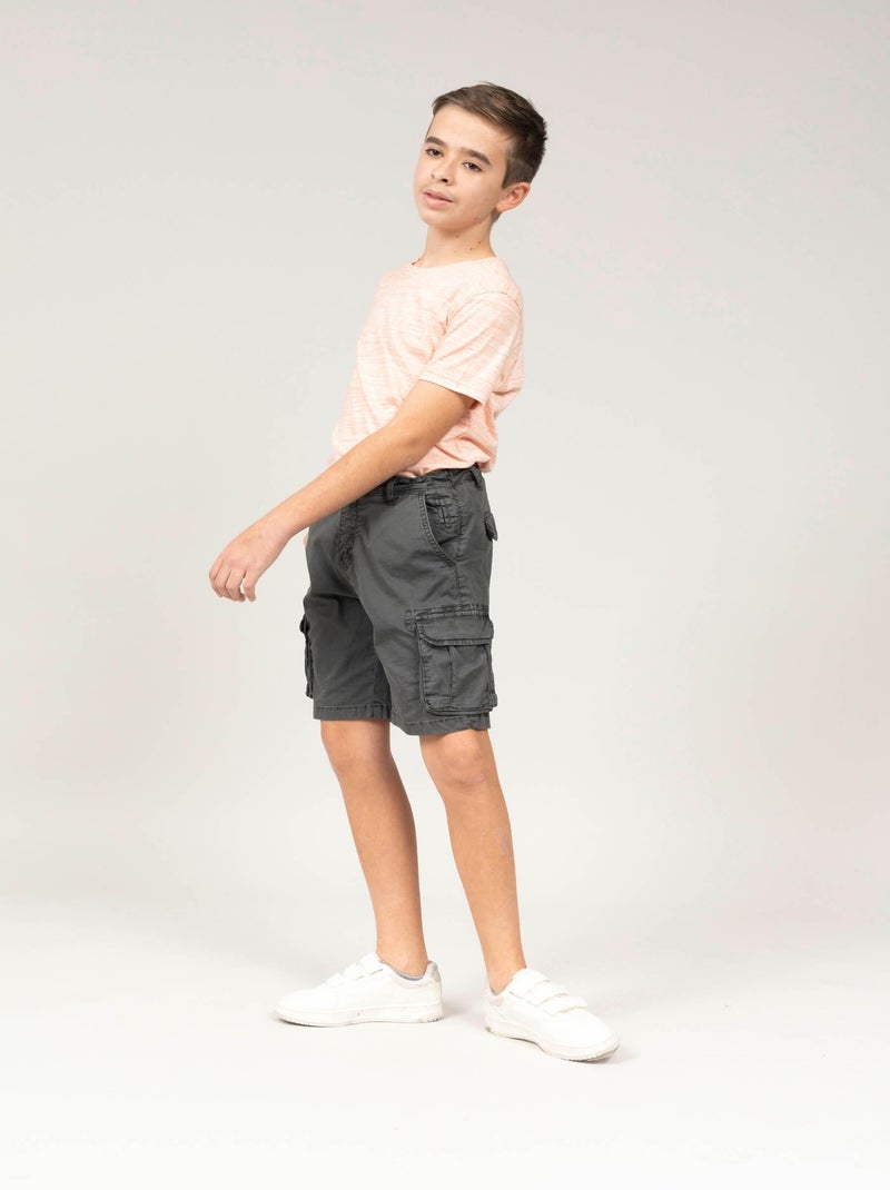 Short cargo uni 'Deeluxe' gris anthracite - Kiabi