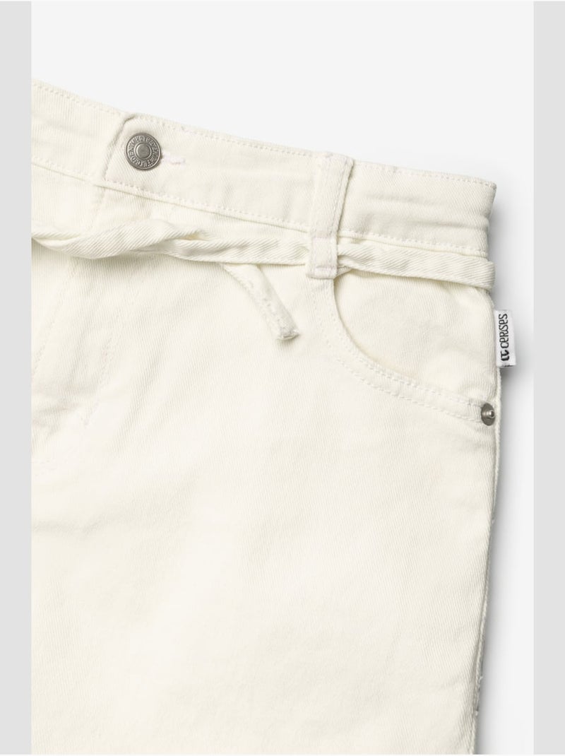 Short CARPUGI en jeans 'Le Temps Des Cerises' Blanc - Kiabi