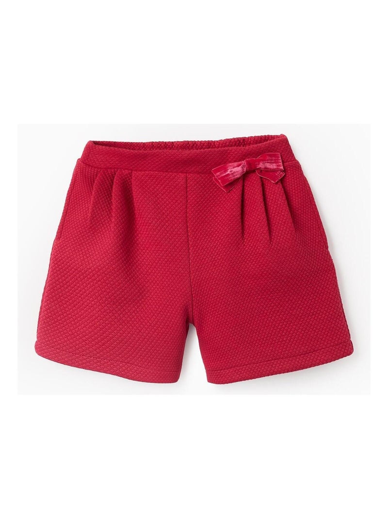 Short ceinture élastiquée et réglable, avec noeud NOËL Rouge - Kiabi