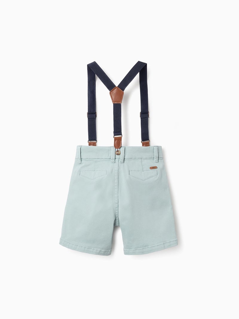 Short Chino avec Bretelles Bleu clair - Kiabi