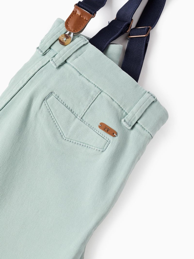 Short Chino avec Bretelles Bleu clair - Kiabi