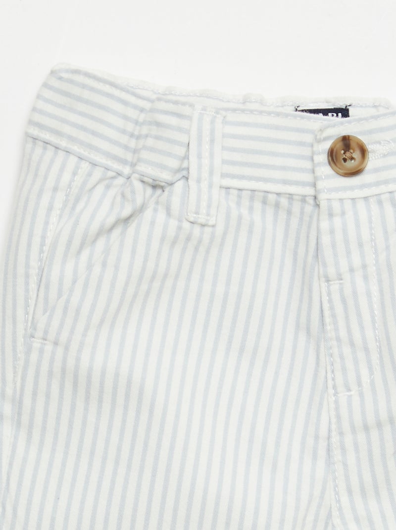 Short chino avec taille ajustable Blanc - Kiabi