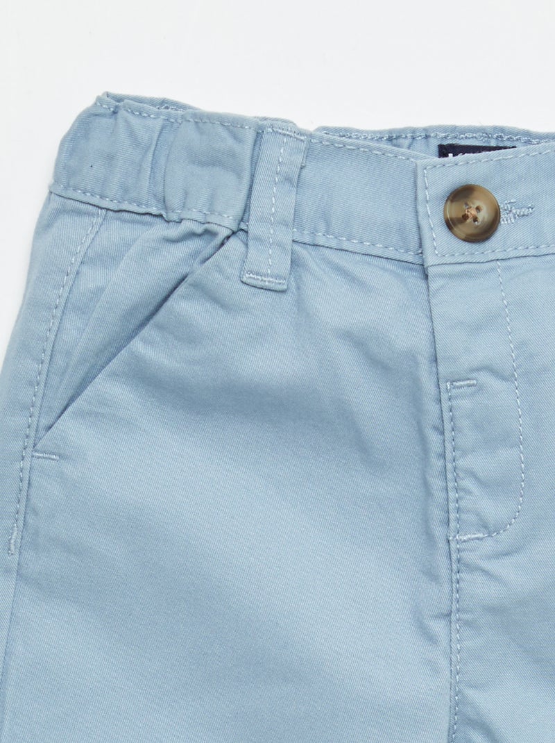 Short chino avec taille ajustable Bleu - Kiabi