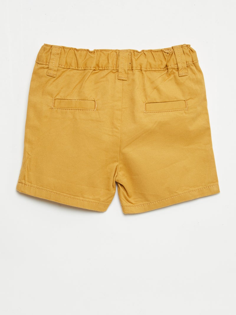 Short chino avec taille ajustable Jaune moutarde - Kiabi