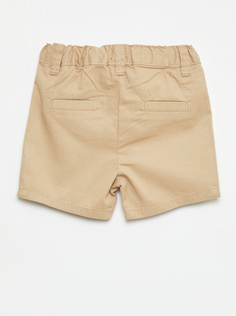Short chino avec taille ajustable Marron /Marron moyen - Kiabi