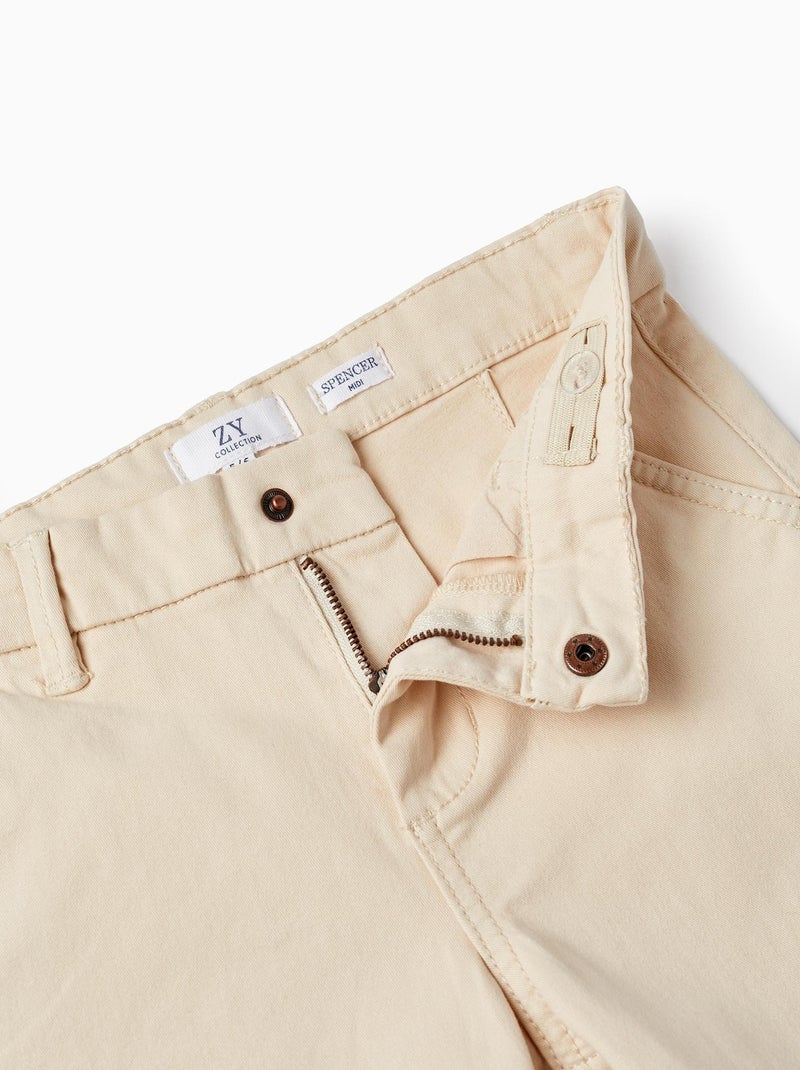 Short chino beige pour garçon ATLANTIC COMPANY Beige clair - Kiabi